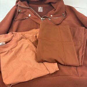 Lot of 3 CALIA Women's XL Ottoman Half Zip Sweatshirt Tank Leggings